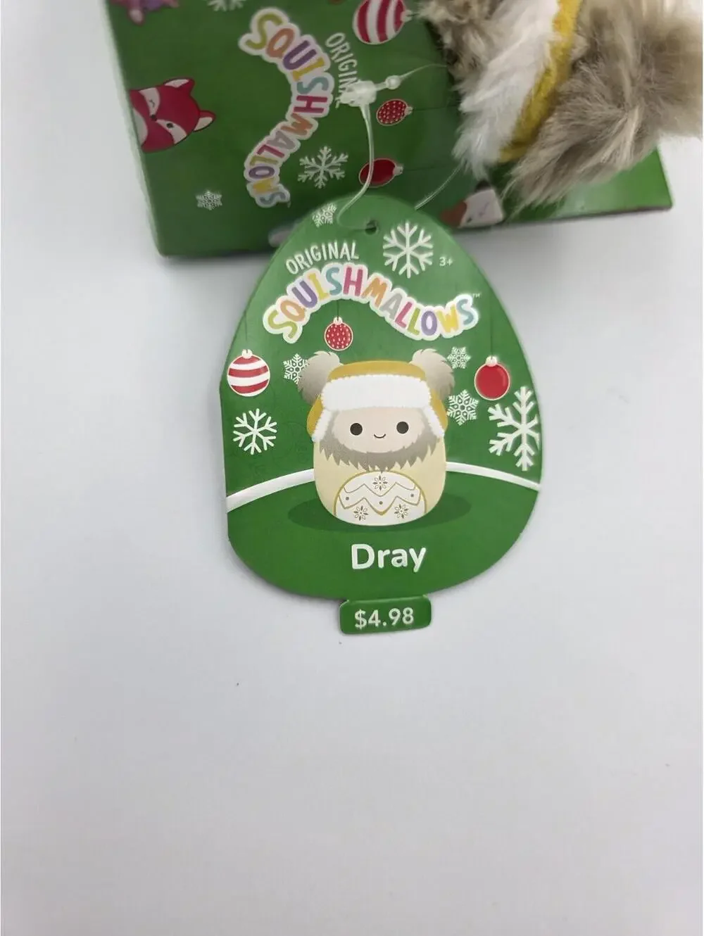 Squishmallows Plush Christmas Ornaments Lot Of 4 - Murray, Dray, Johann, Duane